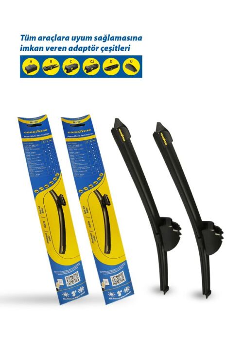 Goodyear VOLKSWAGEN CADDY SUPERMUTE 2-PACK BANANA WIPER SET 1993-2003 ميني فان، باب مزدوج (500 مم + 450 مم) - 2