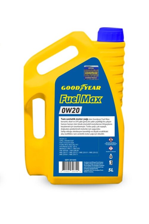 Goodyear Fuel Max 0W20 5 Liter engine Oil - 2