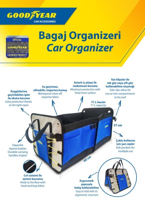 Goodyear Auto Luggage Organizer 60 x 37 cm - 71 L - 4